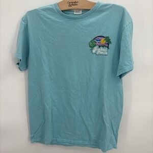 Vtg Panama City Beach Florida T Shirt Mens Size Small Blue Wave #23E